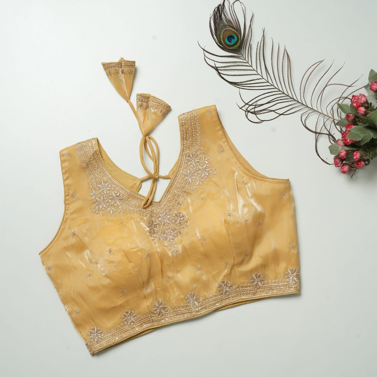 Heavy Zimichoo V-neck Designer Saree Blouse