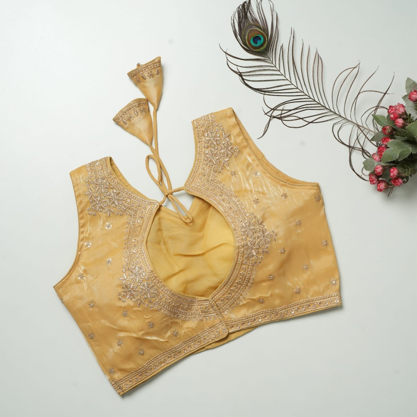 Heavy Zimichoo V-neck Designer Saree Blouse