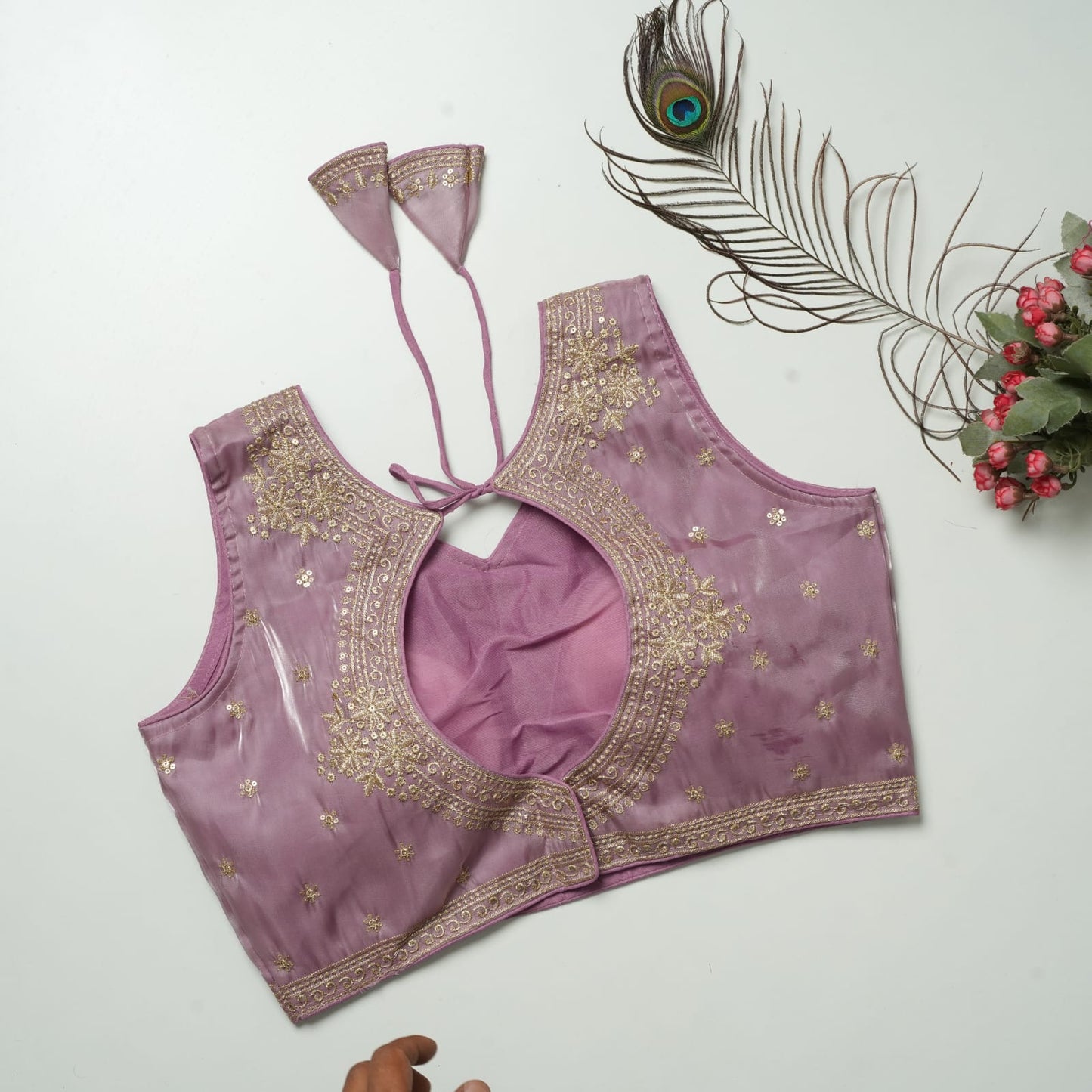 Heavy Zimichoo V-neck Designer Saree Blouse