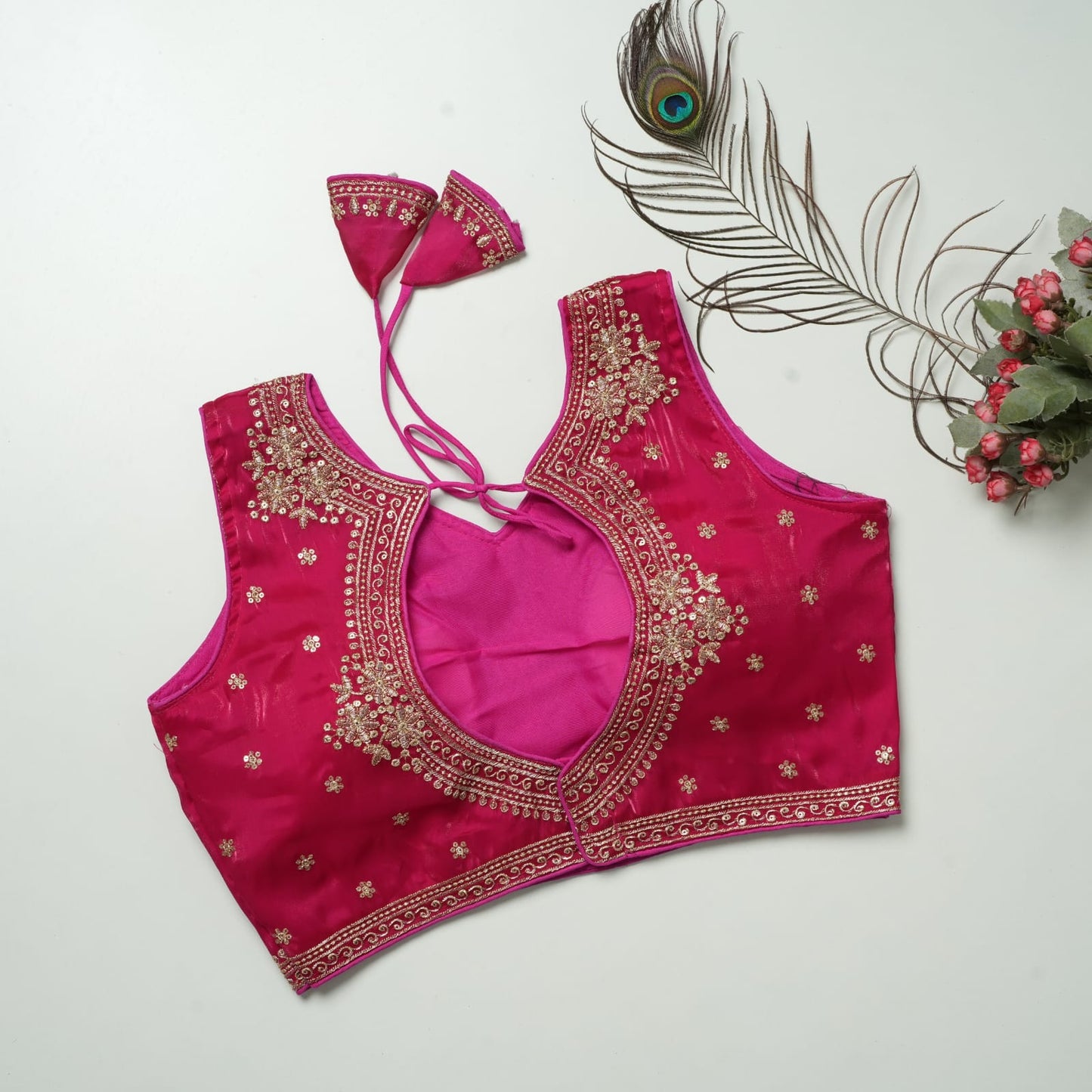 Heavy Zimichoo V-neck Designer Saree Blouse