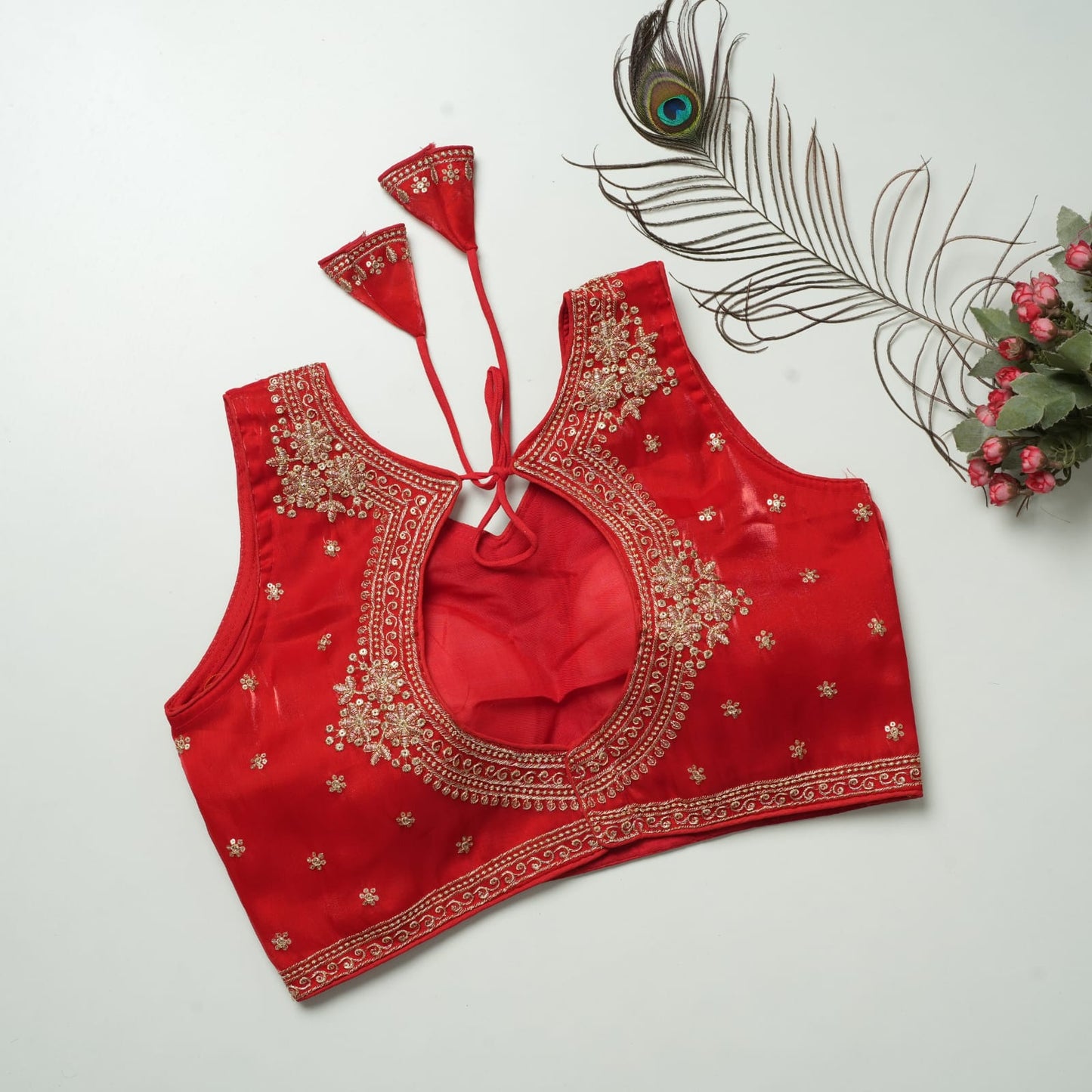 Heavy Zimichoo V-neck Designer Saree Blouse