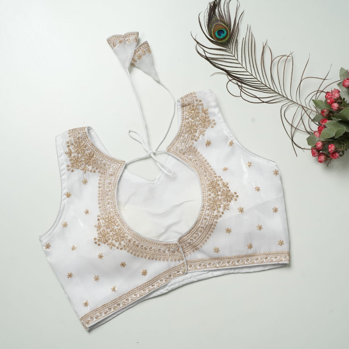 Heavy Zimichoo V-neck Designer Saree Blouse