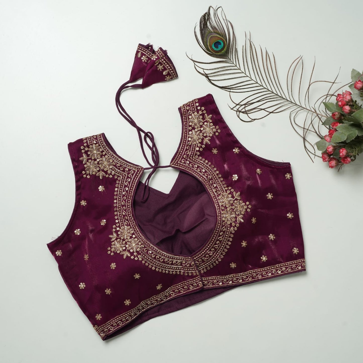 Heavy Zimichoo V-neck Designer Saree Blouse