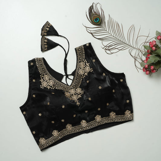 Heavy Zimichoo V-neck Designer Saree Blouse