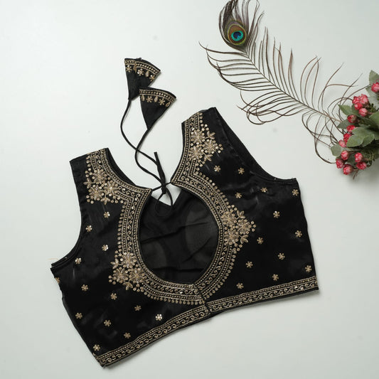 Heavy Zimichoo V-neck Designer Saree Blouse