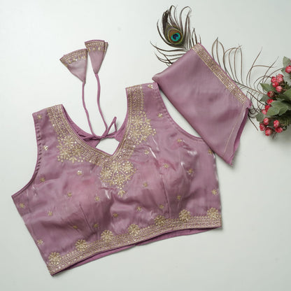 Heavy Zimichoo V-neck Designer Saree Blouse